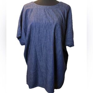 Casual Blue Denim Top